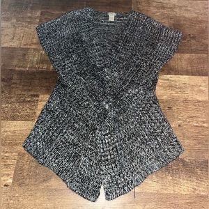 Y2K Knot Knit Gray Black Sleeveless Top Size L